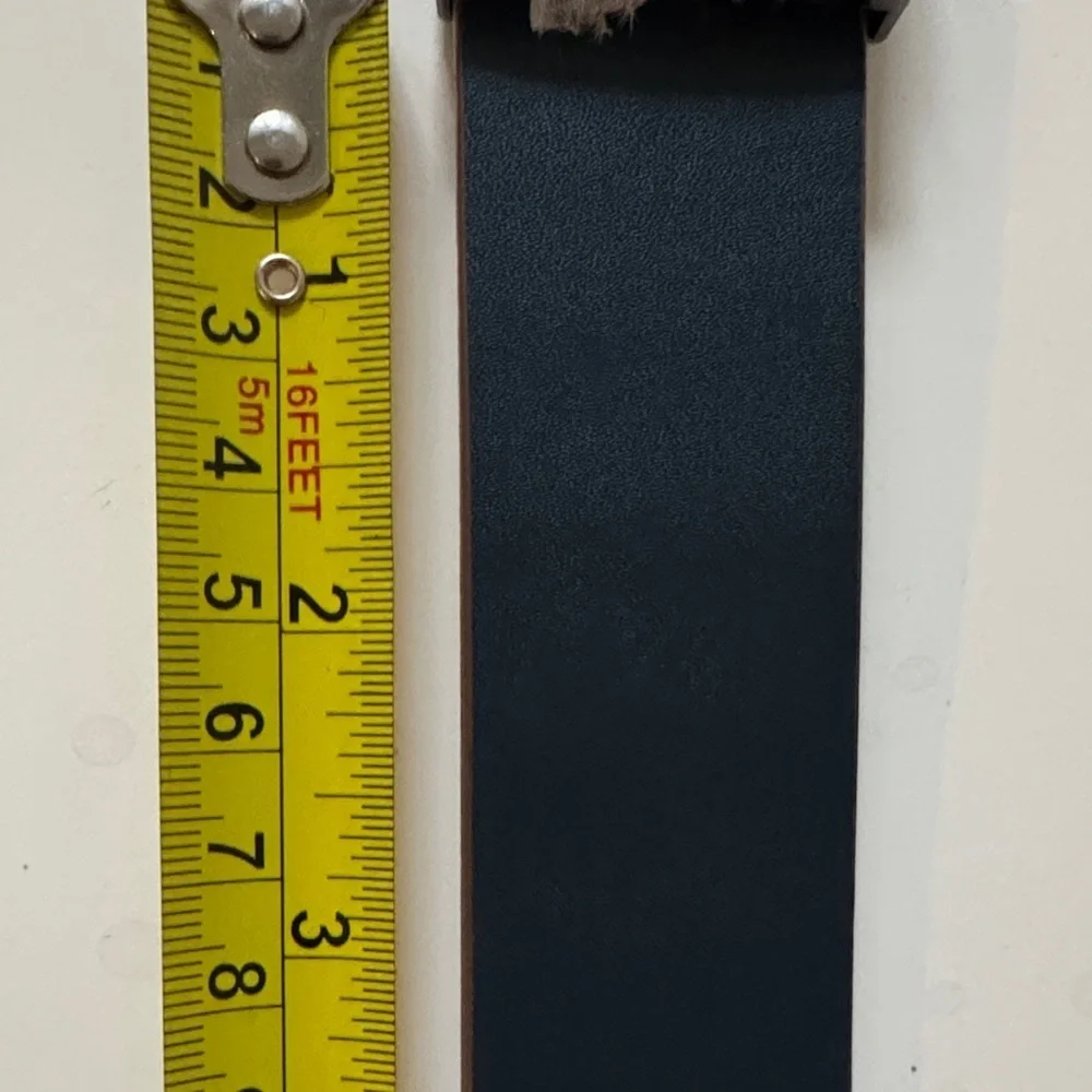 Tommy Hilfiger Navy Blue and Brown Interior Men's Belt